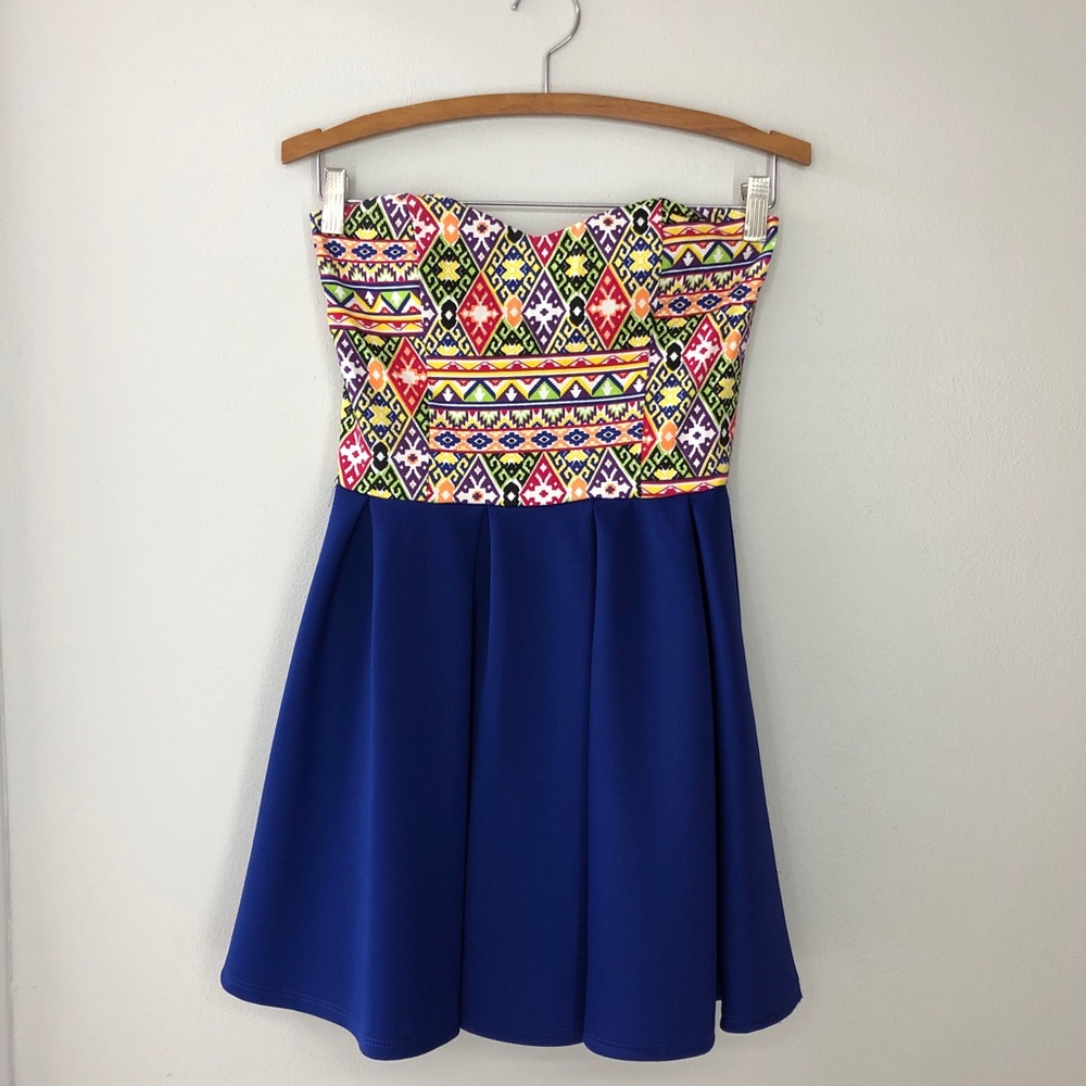 Blue Strapless Dress